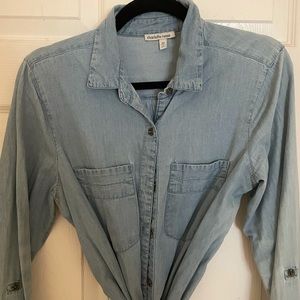 Denim button up dress M